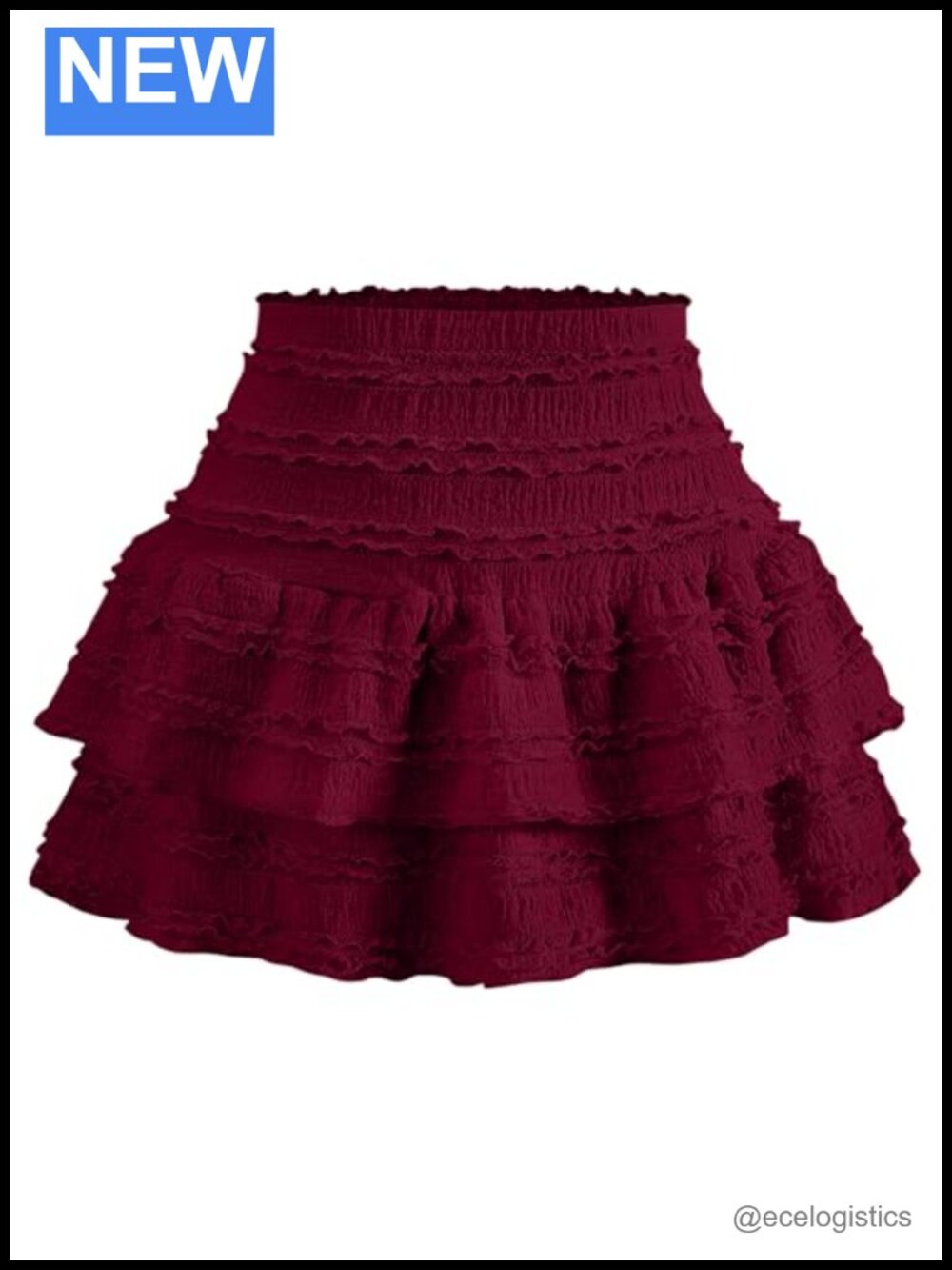 Y2K Mini Ruffle Skirt A-Line Pleated Flared Tiered